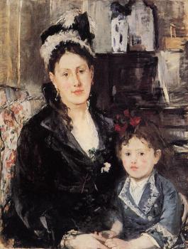 貝爾特 摩裡索特 Portrait of Maria Boursier and Her Daughter